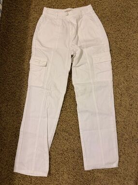 White Cargo Pants -